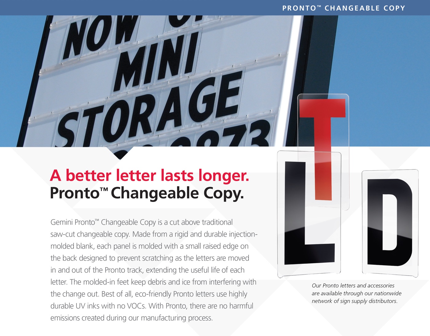 Pronto Letters by Gemini — Durable Changeable Letters for Signs